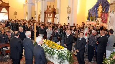 Un momento dei funerali di Marina Granella