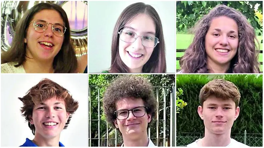 Dall'alto a sinistra, in senso orario: Angela Barzon, Noemi Salviato, Sara Bortolozzo, Davide Romanello, Edoardo De Filippi, Riccardo Greggio.