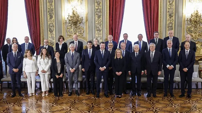 Il governo presieduto da Giorgia Meloni, il giorno del giuramento al Quirinale, il 22 ottobre 2022