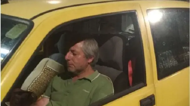 Tonino Pedicini nella sua auto
