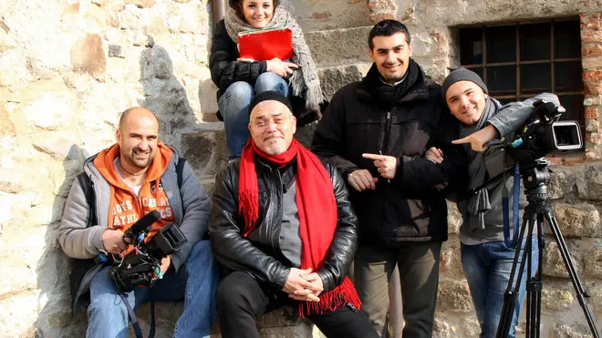 Arqua Petrarca, 24.11.2012 Sergio Grasso, inviato Sky, ad Arquà Petrarca Nella foto: Sergio Grasso e i suoi collaboratori. ph. Zangirolami