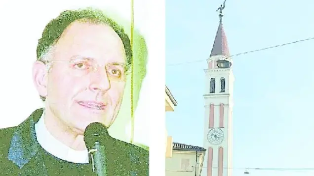 Don Livio Buso e lo storico campanile