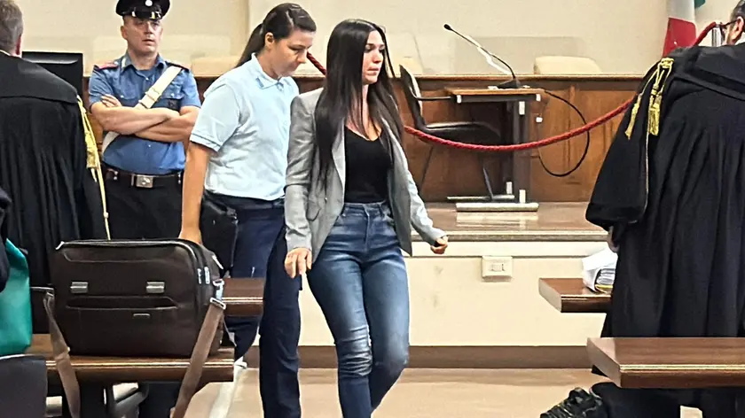 Valentina Boscaro, in carcere per omicidio, all'udienza in Corte d'Assise d'Appello a Venezia (foto Pòrcile)