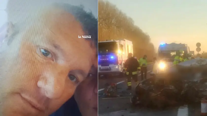 Stefano Costa, la vittima, e la scena dell'incidente com'è apparsa ai primi soccorritori