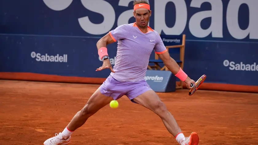 epa11282764 Rafael Nadal of Spain in action during his round of 64 match against Flavio Cobolli of Itlay at the ATP Barcelona Open tennis tournament in Barcelona, Catalonia, Spain, 16 April 2024. EPA/Enric Fontcuberta