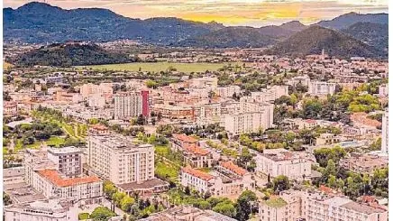 Una veduta degli alberghi di Abano Terme