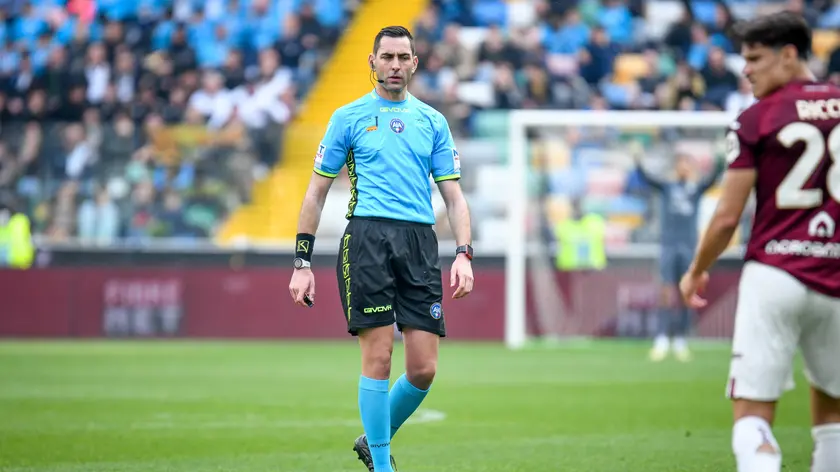 The referee of the match Andrea Colombo during the italian soccer Serie A match between Udinese Calcio vs Torino FC at the Bluenergy stadium in Udine, Italy, 16 March 2024 ANSA/Ettore Griffoni