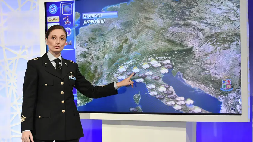 15/10/2018 Roma, Rai. Trasmissione televisiva in studio Uno Mattina. Nella foto per il meteo il Tenente dell' Aeronautica Militare Stefania De Angelis