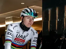 epa11768217 Slovenian rider Tadej Pogacar of UAE Team Emirates in action during the pre-season training session in Alicante, Valencia, Spain, 10 December 2024. EPA/Manuel Bruque