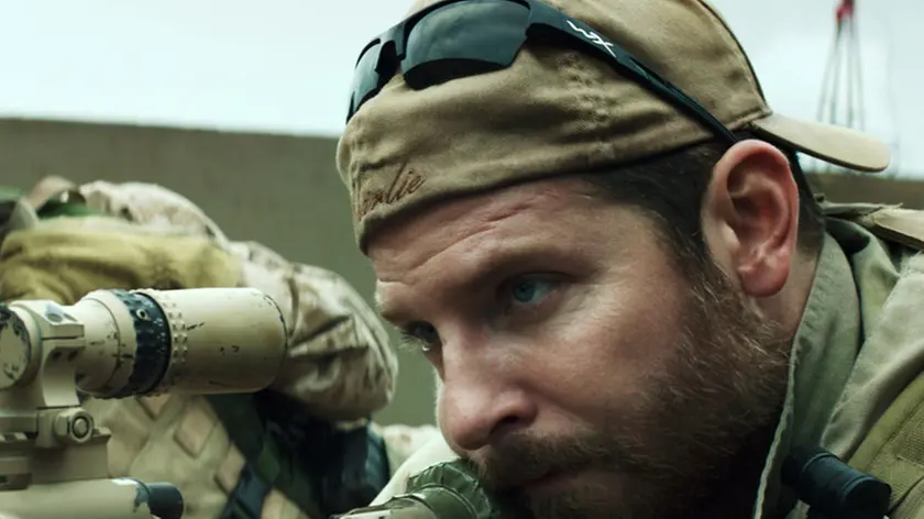 In this image released by Warner Bros. Pictures, Kyle Gallner, left, and Bradley Cooper appear in a scene from "American Sniper." (AP Photo/Warner Bros. Pictures)