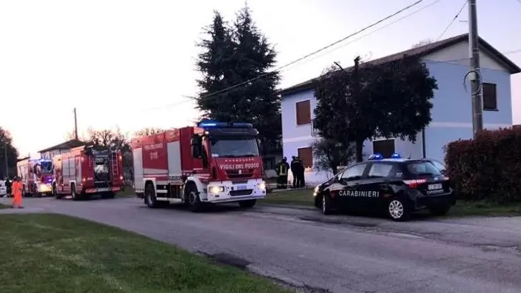 L’intervento di soccorso dei vigili del Fuoco in via Mometto ad Arsego