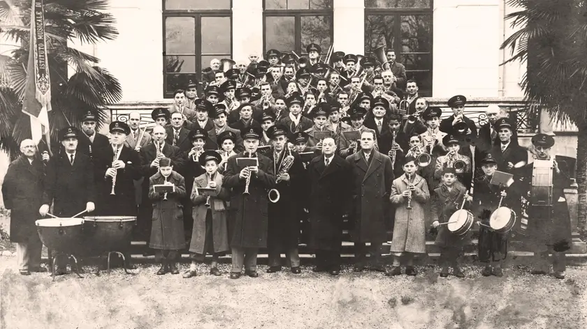 La Banda Civica di Este in una foto tratta dall'archivio del Gabinetto di Lettura