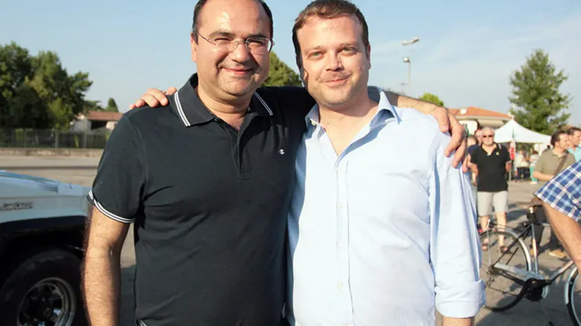 BELLUCO - FOTO PIRAN - ALBIGNASEGO - FESTEGGIAMENTI BARISON.Barison con il vice sindaco Filippo Giacinti