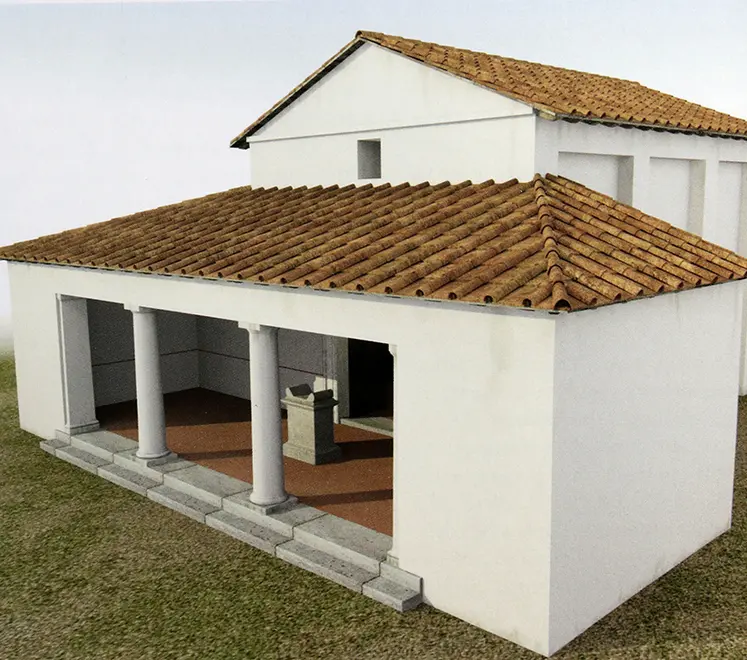 POLETTO - FOTOPIRAN - VIGONZA - SCAVO ARCHEOLOGICO ricostruzione grafica del sacello
