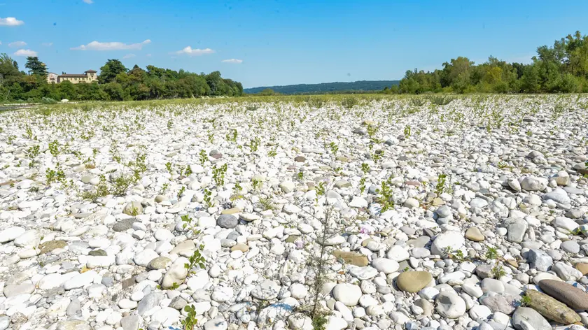 Il greto del Piave a secco