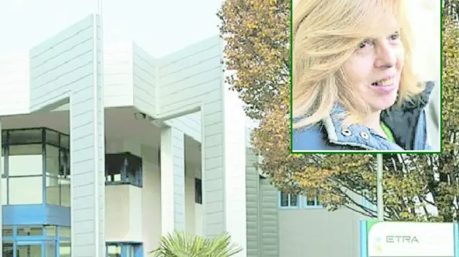 La sede di Etra a Cittadella, nel riquadro Paola Mietto