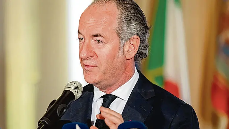 Luca Zaia, presidente della Regione, durante il bilancio annuale