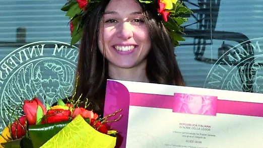 Alice Guin nel giorno della laurea a Ca’ Foscari