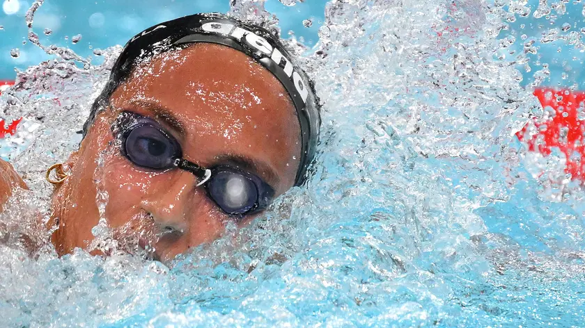 Italian Simona Quadarella competes in the Women's 1500m Freestyle final of the Swimming competitions during the Paris 2024 Olympic Games at the Paris La Defense Arena in Paris, France, 31 July 2024. Summer Olympic Games will be held in Paris from 26 July to 11 August 2024. ANSA/ETTORE FERRARI