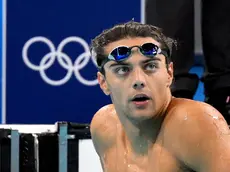 Italian Thomas Ceccon competes in the Men's 100m Backstroke semifinal of the Swimming competitions during the Paris 2024 Olympic Games at the Paris La Defense Arena in Paris, France, 28 July 2024. Summer Olympic Games will be held in Paris from 26 July to 11 August 2024. ANSA/ETTORE FERRARI