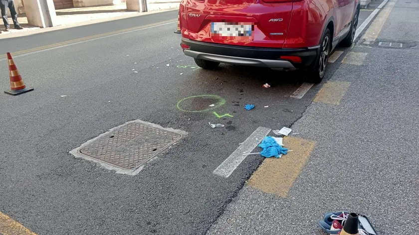 La scena dell'incidente in via Belzoni