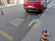 La scena dell'incidente in via Belzoni