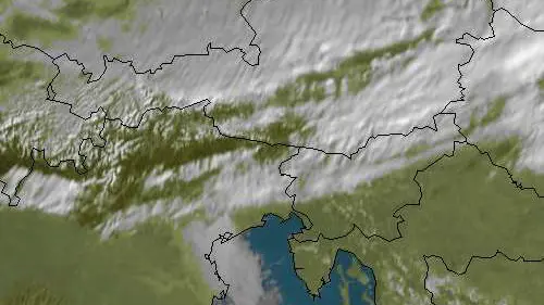 Dal satellite la nebbia sul Veneto della mattina di lunedì 17 gennaio
