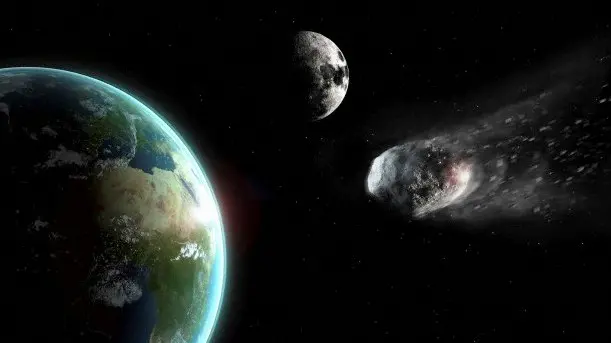 An asteroid approaching the earth on course for impact. --- Image by © Science Picture Co/SuperStock/Corbis