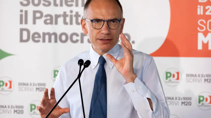 Il segretario del Pd, Enrico Letta, nel suo intervento alla Direzione nazionale del partito, Roma, 30 giugno 2022. ANSA/ MASSIMO PERCOSSI