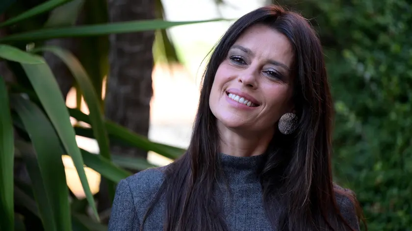 L'attrice Claudia Pandolfi durante la presentazione della serie televisiva Rai ''Un professore'' (seconda stagione), Roma, 13 novembre 2023. ANSA/ETTORE FERRARI
