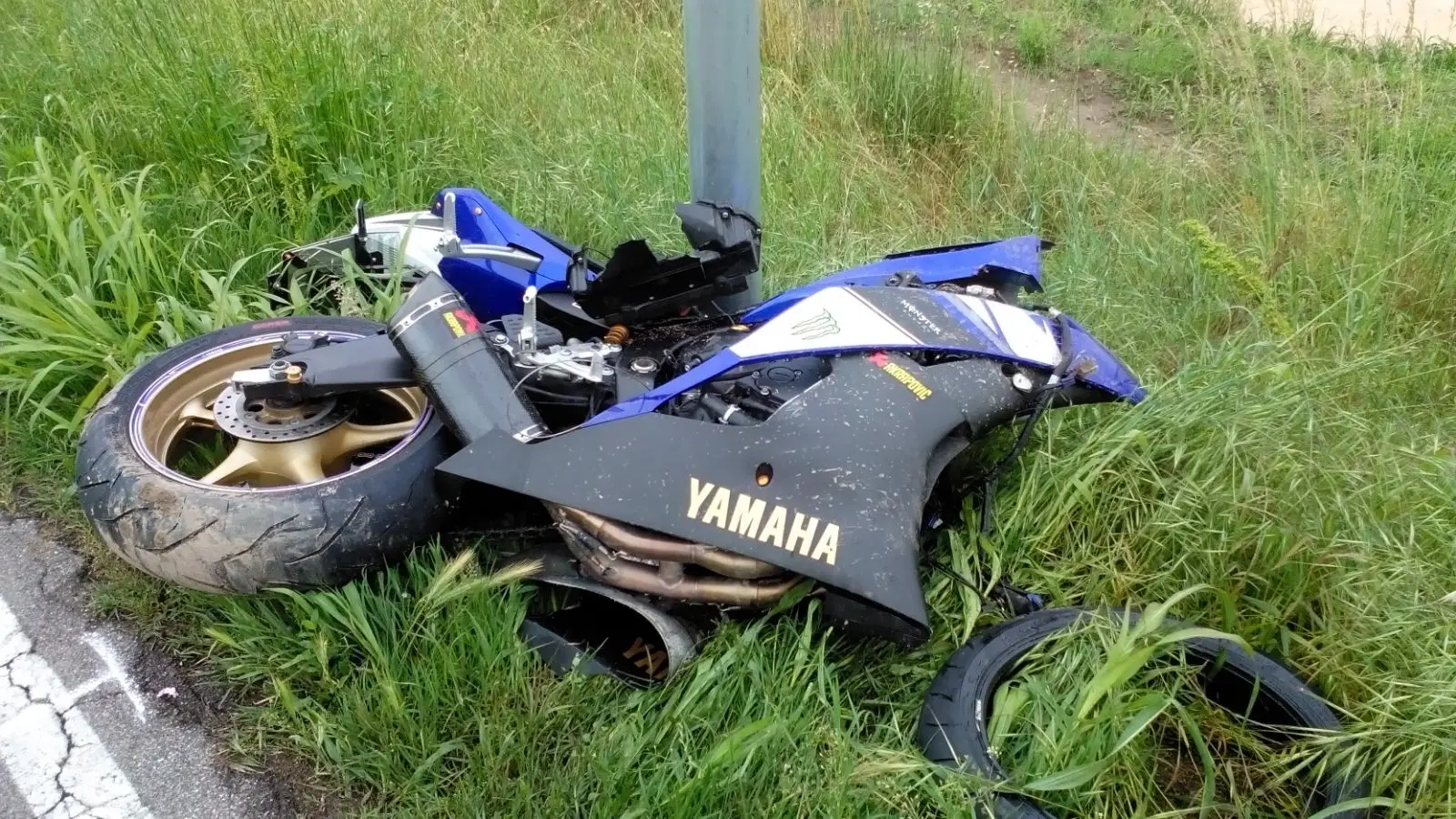La moto incidentata