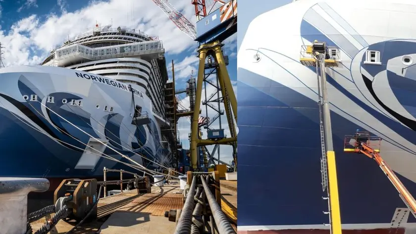 Peeta all'opera sulla grande nave Norwegian Prima