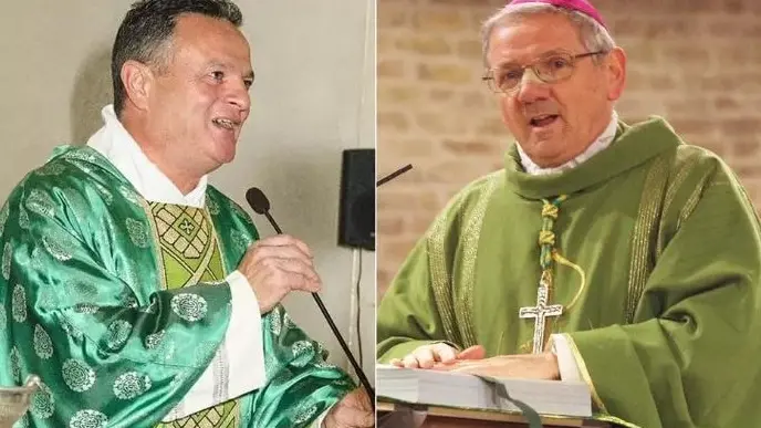 Don Marino Ruggero e il vescovo Claudio Cipolla