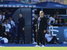 Empoii's coach Davide Nicola during the Italian serie A soccer match Empoli FC vs Frosinone at Carlo Castellani Stadium in Empoli, Italy, 5 May 2024 ANSA/CLAUDIO GIOVANNINI