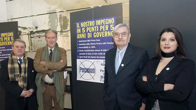 BARSOTTI - PARTITO PENSIONATI. DA SX: PIERGIORGIO DAL CORSO, GEROLAMO FRACASTORO, GIANNI POZZANI, SONYA STRADA