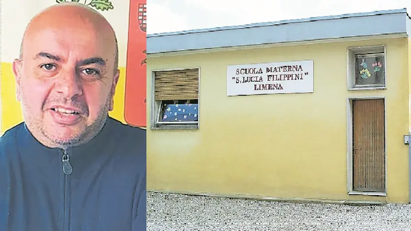 Il sindaco Stefano Tonazzo e la scuola dell'infanzia Filippini (foto Agenzia Piran)