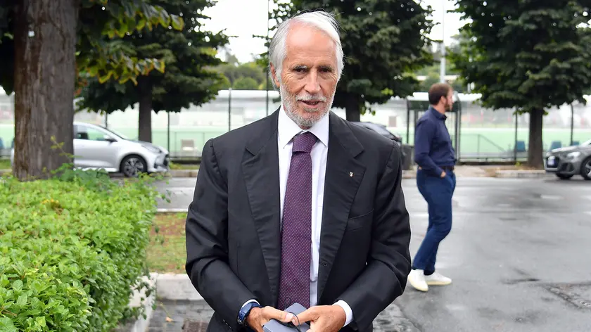 Il Presidente del CONI Giovanni Malag˜ (S) e il CEO di Deloitte Italia Fabio Pompei in occasione dellÕevento Deloiite - CONI sullo Sport come sviluppo del Paese Roma, 17 settembre 2024. ANSA/FABIO CIMAGLIA (NPK)