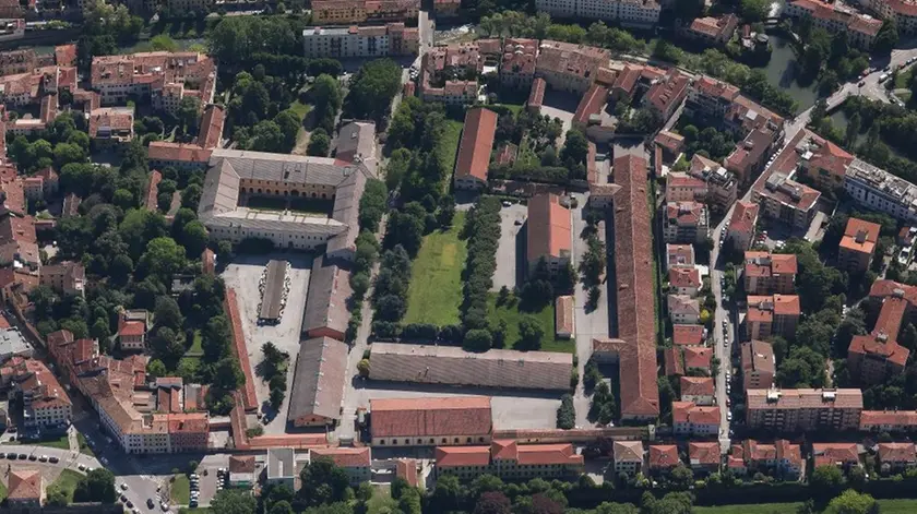 L'area della ex caserma Piave vista dall'alto