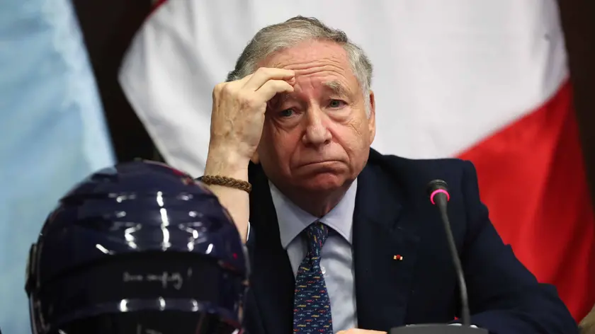 epa11562404 Jean Todt, United Nations (UN) special envoy for road safety, speaks during a press conference in Lima, Peru, 23 August 2024. Todt said that Peru "must do much more" in terms of road safety, as 4,000 people die on the roads every year. EPA/PAOLO AGUILAR