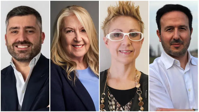 Da sinistra i candidati Marco Schiesaro, Paola Venturato, Giulia De Campo ed Enrico Scacco