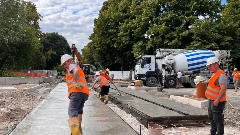 Il cantiere del tram a Voltabarozzo