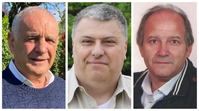 I tre candidati sindaco di Negliadino: Vascon, Magagna, Ortolan