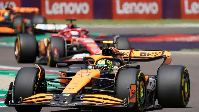 Lando Norris of England and McLaren MCL38 Mercedes drive on track during Race of the Formula 1 Gran Premio del Made in Italy e dell’Emilia-Romagna at Enzo e Dino Ferrari Circuit on May 19 2024 in Imola, Italy. ANSA/DANILO DI GIOVANNI