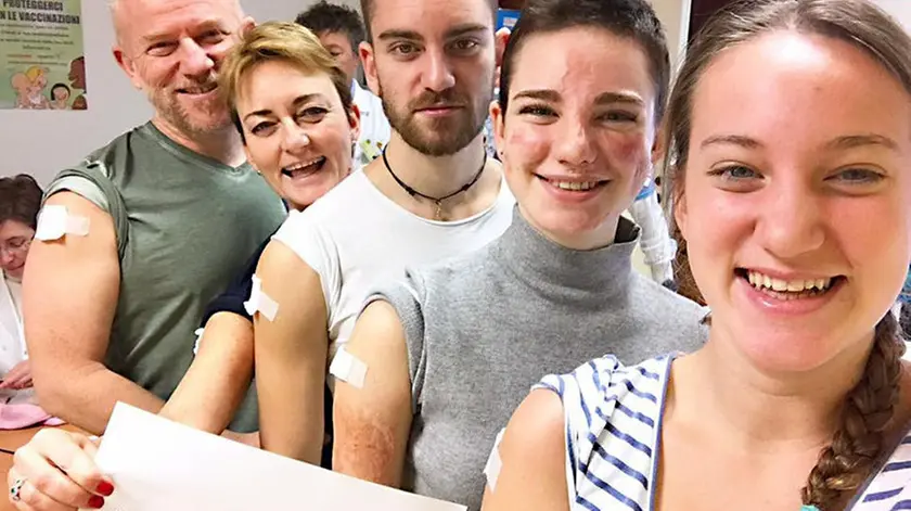 Monselice (PD), 02.01.2017.Bebe Vio si vaccina al centro vaccinazioni.Nella foto: la famiglia