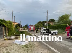 La scena del tragico schianto a Saccolongo (fotoservizio di Nicola Piran)