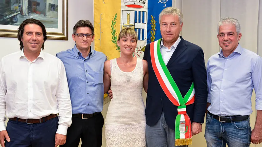 BELLUCO NUOVI CONSIGLIERI E ASSESORI COMUNE VILLAFRANCA GIUNTA da sx ARCARO / DE MARCHI/ PAIUSCO /SALVO/ ZILIO