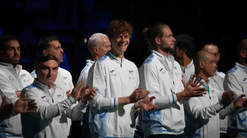 ++ RPT WITH CORRECT TITLE ++ Jannik Sinner at Davis Cup in Bologna/ 15 settembre 2024 ANSA/MAX CAVALLARI