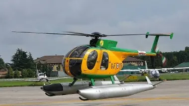L’elicottero della Guardia di finanza