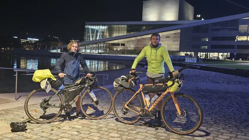 Giovanni Rigoni e Edoardo Franceschi all’arrivo a Oslo