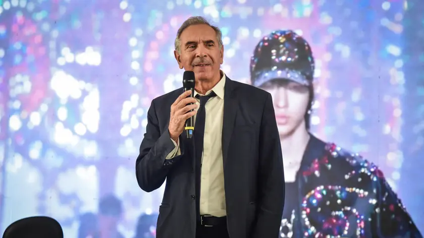 Il presidente della Camera Nazionale Moda Italiana Carlo Capasa all’apertura della 'Milano Fashion Global Summit' alla torre Velasca, Milano 21 Ottobre 2024 ANSA/MATTEO CORNER